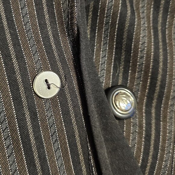 VTG Victoria Ashley Women's 5/6 Black Multi Striped Double-Breasted Blazer Jkt - Picture 8 of 16